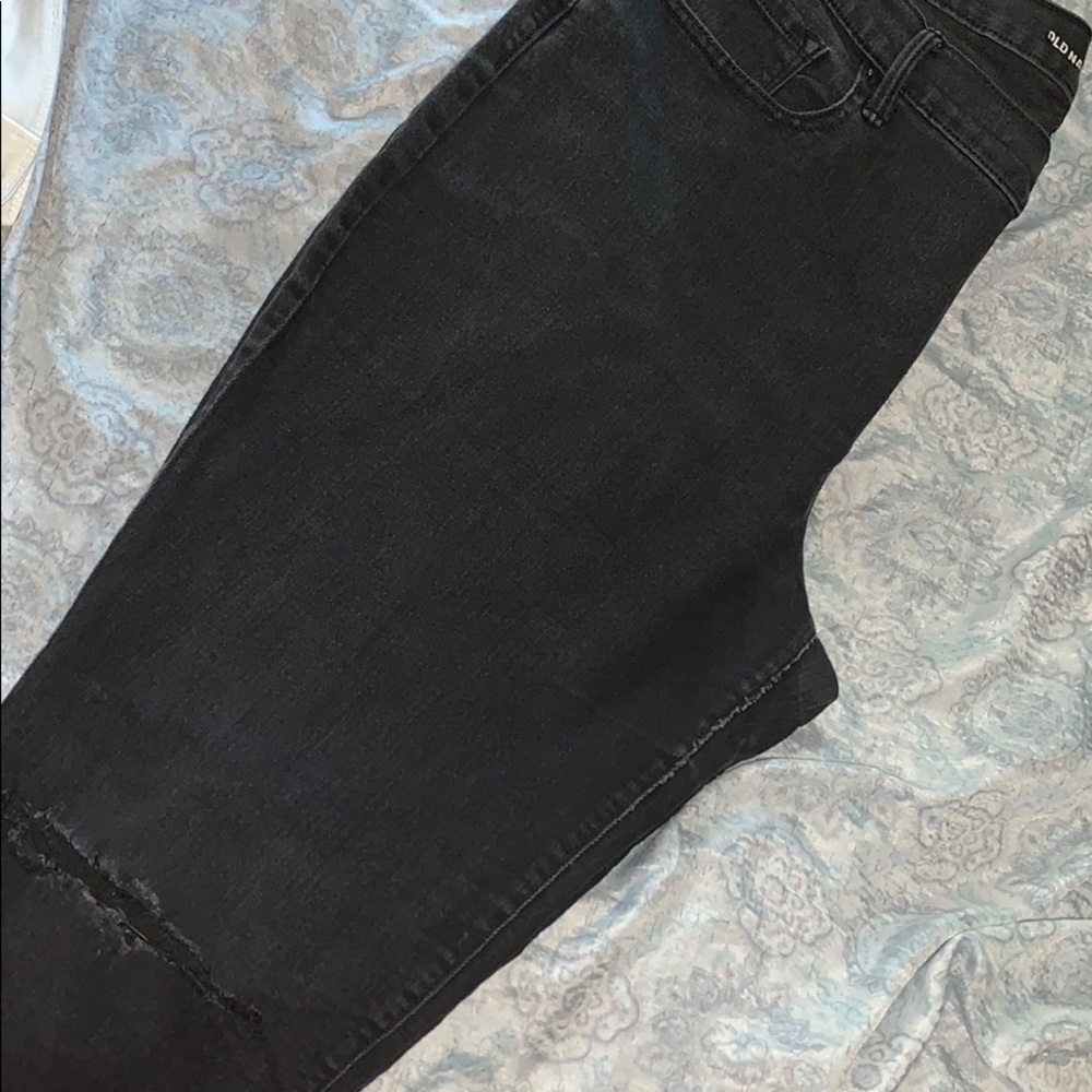 black ripped jeans